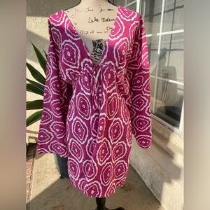 Pink and White Patterned Dress